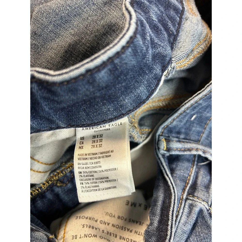 American Eagle Original Straight Airflex Jeans Blue Denim Mens 28x28‎